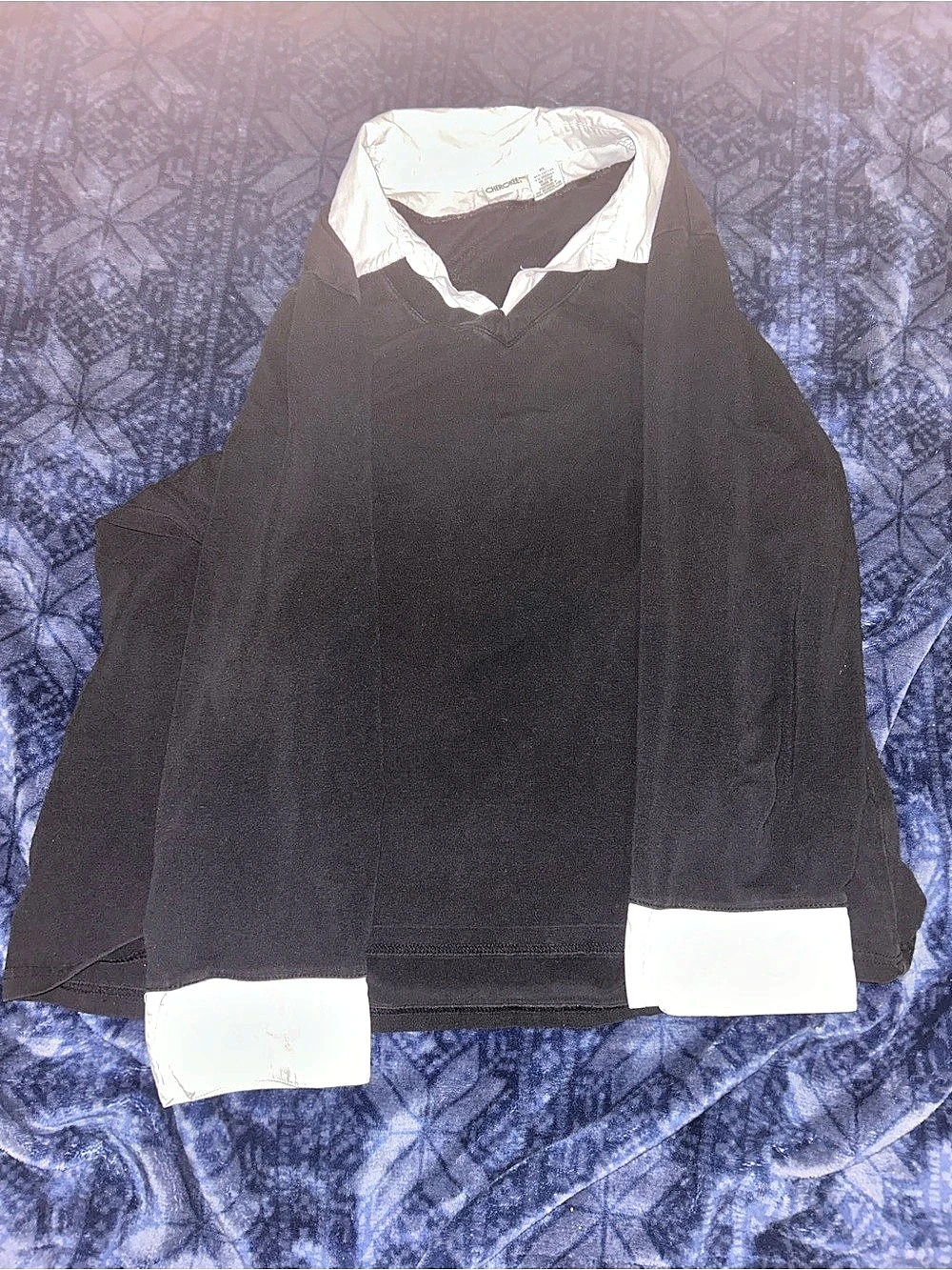 Cherokee Black & White Blouse Size XL
